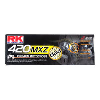 RK 420MXZ x 126L MX Race Motorcycle Chain Gold 12-42M-126GD