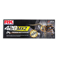 RK 428MXZ x 126L MX Race Motorcycle Chain Gold 12-48M-126GD