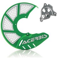 Acerbis X-Brake 2.0 Disc Cover & Mount Green White Kawasaki KX250F 21-22 450 19-23