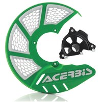 Acerbis X-Brake 2.0 Disc Cover & Black Mount Green White Kawasaki KX250F 21-22 450 19-23