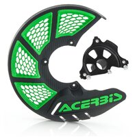 Acerbis X-Brake 2.0 Disc Cover & Black Mount Black Green Kawasaki KX250F 21-23 450 19-23